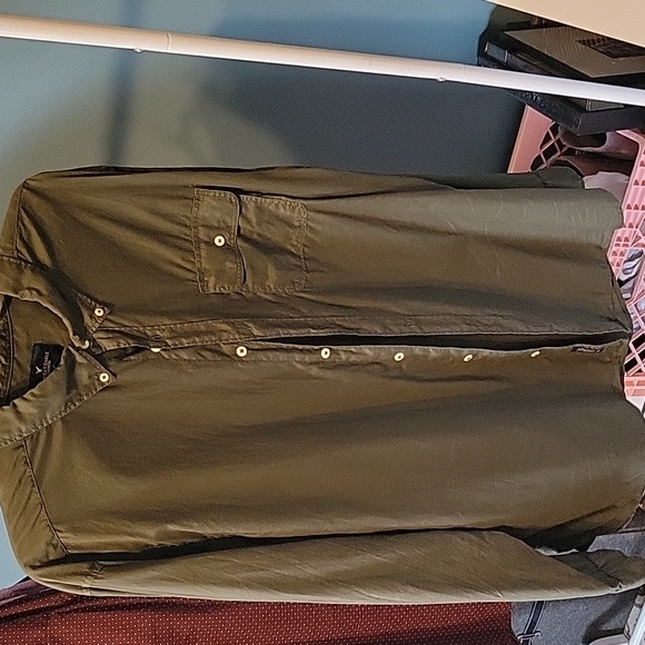 AE Olive Green Button Down Shirt XXL - Picture 2 of 7
